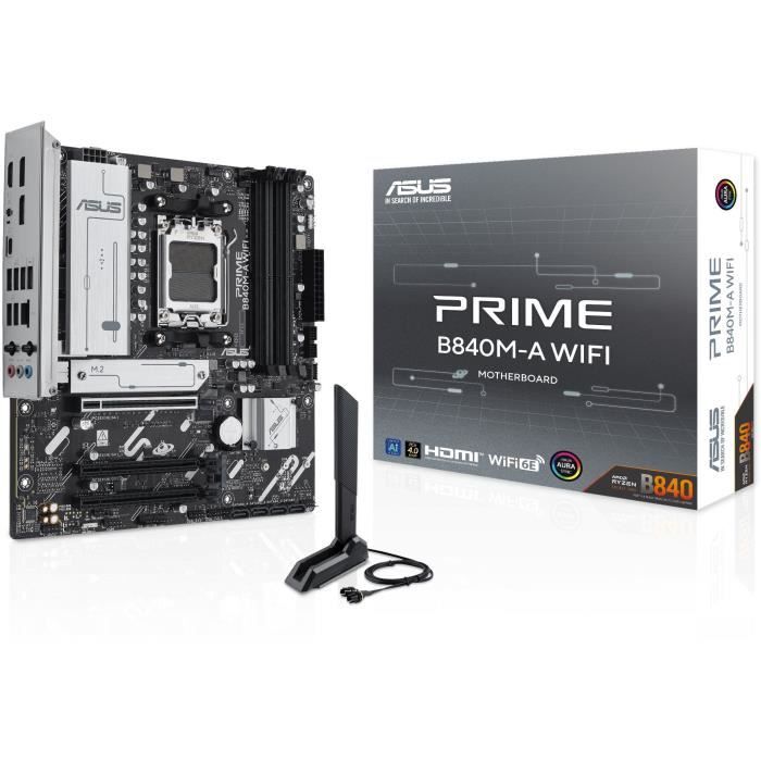 Winekh Carte mère - ASUS - PRIME B840M-A WIFI - AMD B840 - Emplacement AM5 micro ATX