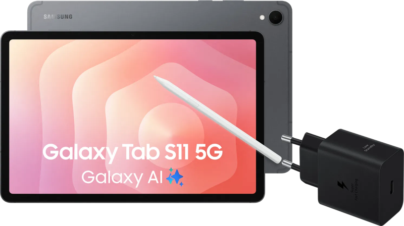 Samsung Galaxy Tab S11 11 inch 256GB Wifi en 5G Grijs + Oplaadpakket