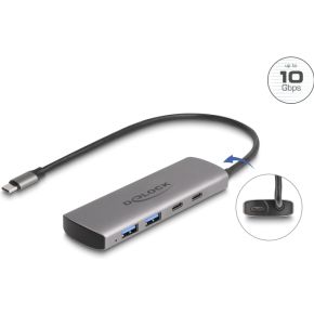 DeLock 64299 interface hub USB 3.2 Gen 1 (3.1 Gen 1) Type-C 10000 Mbit/s Grijs