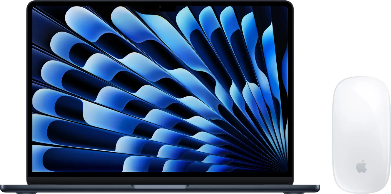Apple MacBook Air 13 inch (2025) M4 (10/8) 16GB/256GB Middernacht AZERTY + Magic Mouse