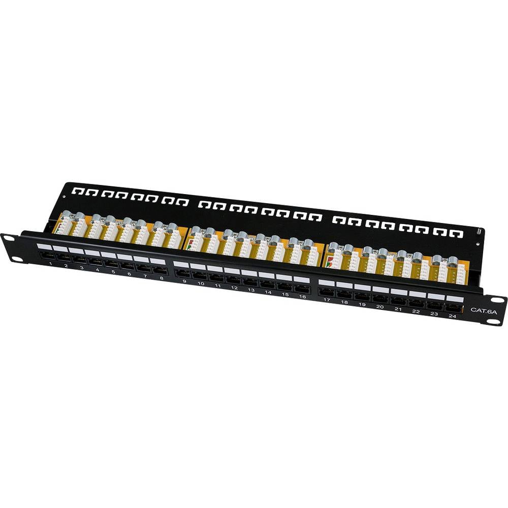 LogiLink NP0133 Patchpaneel 483 mm (19) CAT 6A 1 HE Zwart Ingericht
