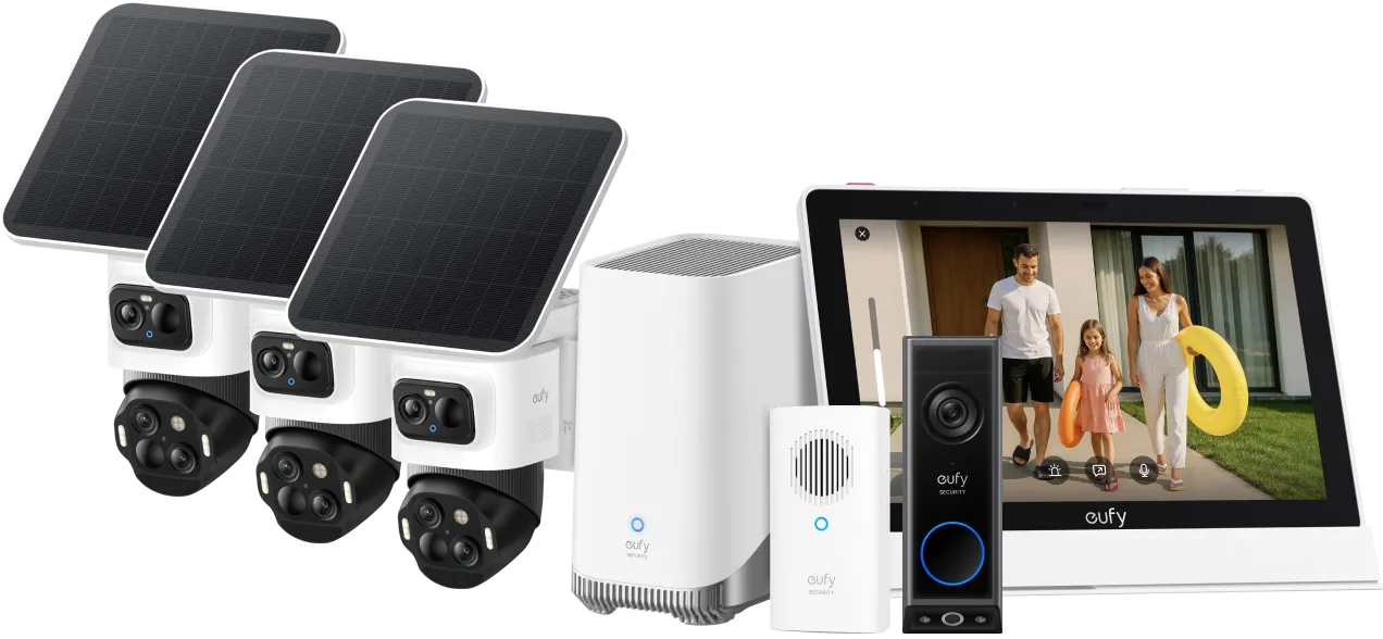 Eufy Cam S4 3-Pack + HomeBase 3 + Video Doorbell E340 + Smart Display E10