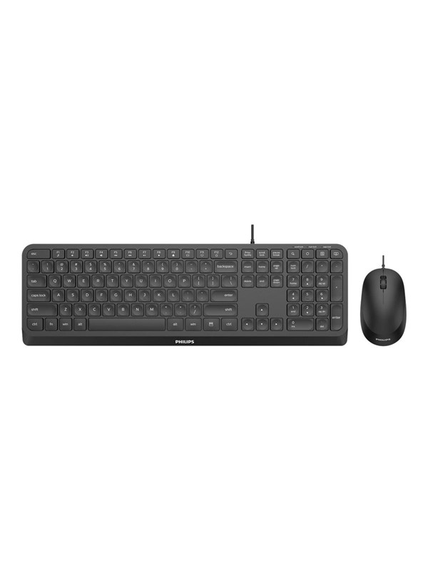 Philips SPT6207B - keyboard and mouse set - QWERTY - Keyboard and mouse set - Engels (VS) - Zwart