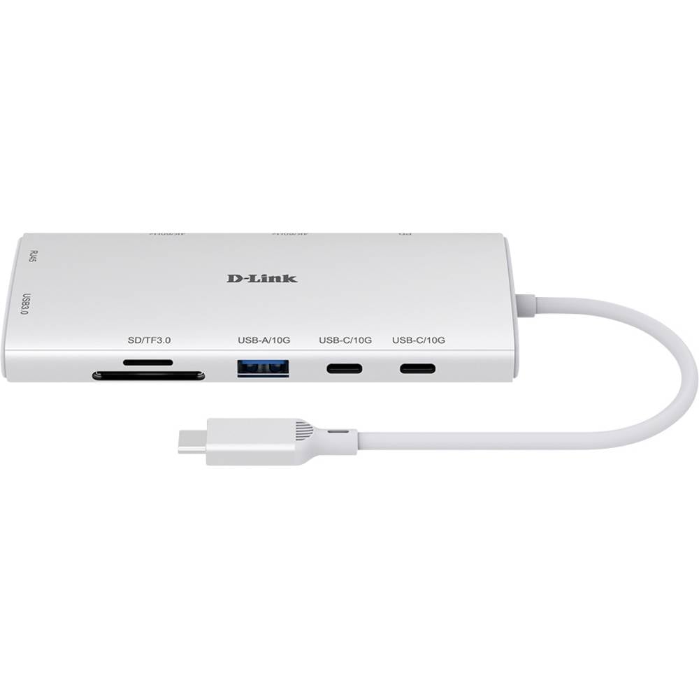 D-Link DUP-A01 USB-C (USB 3.2 Gen 1) multiport hub Met USB-C stekker, USB-C PD laadaansluiting Wit
