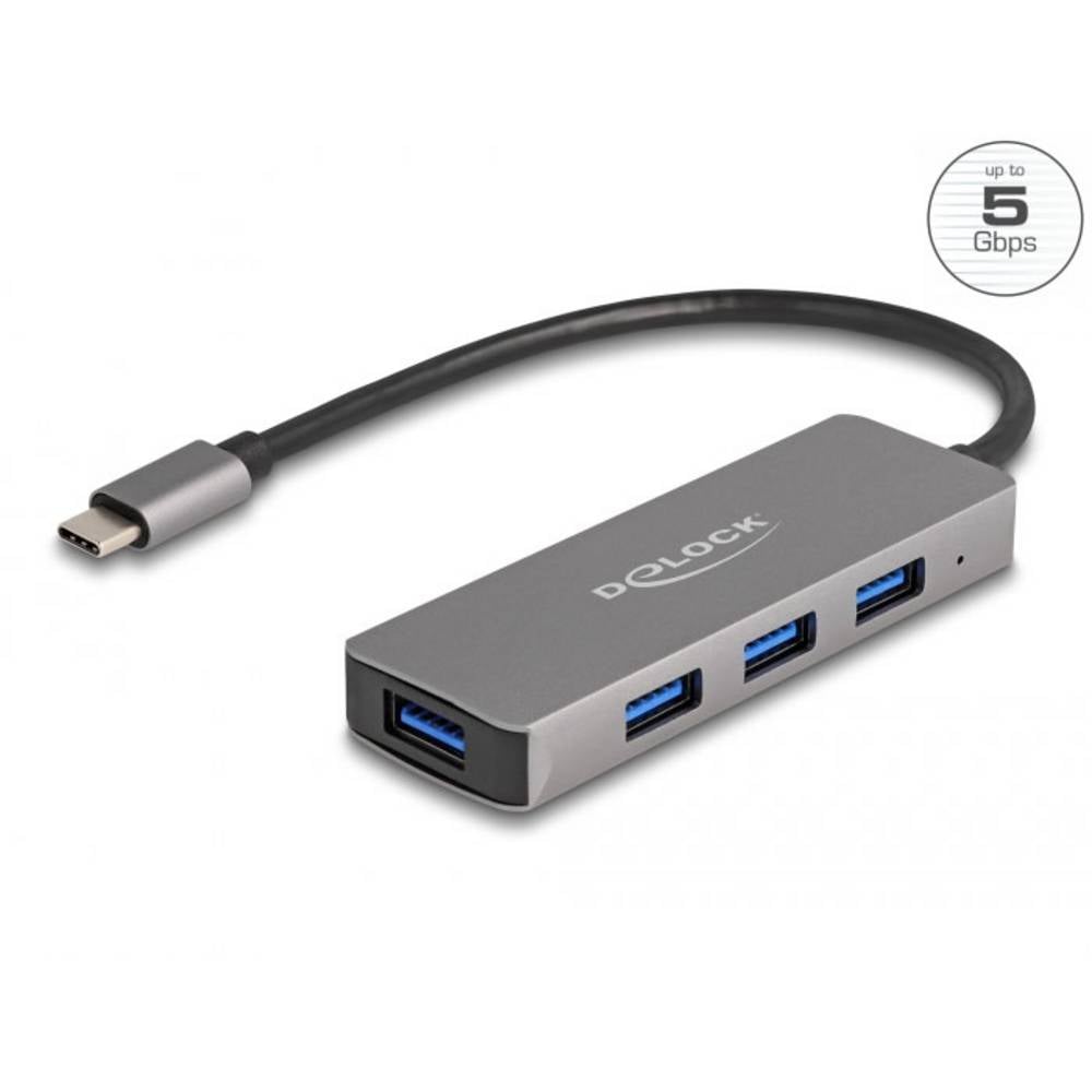 Delock 63173 USB-C (USB 3.2 Gen 1) multiport hub Zwart