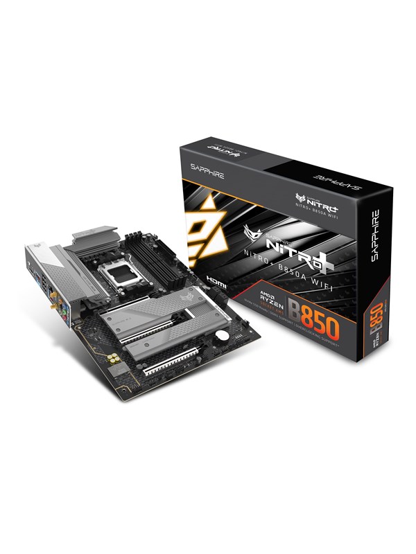 Sapphire NITRO+ B850A WIFI 7 Moederbord - AMD B850 - AMD AM5 socket - DDR5 RAM - ATX