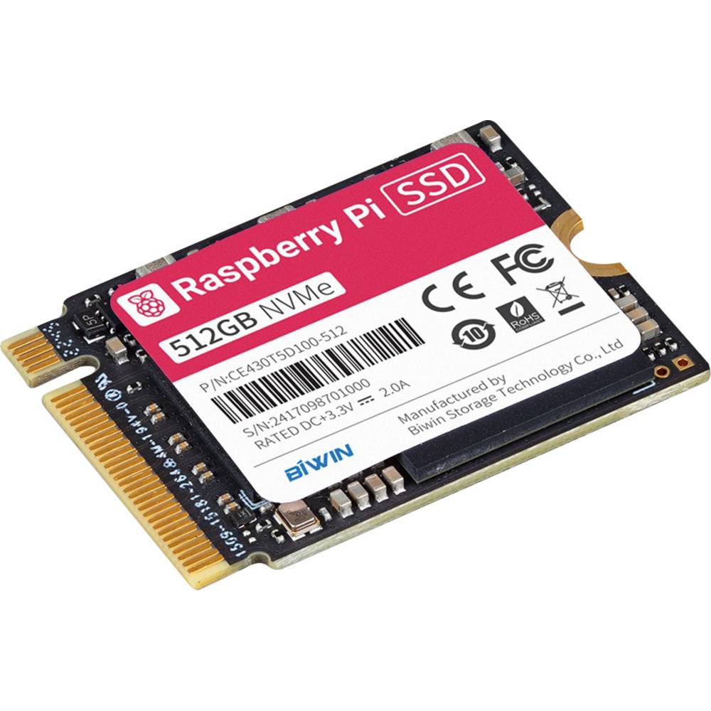 Raspberry Pi 512 GB NVMe/PCIe M.2 SSD harde schijf SC1440