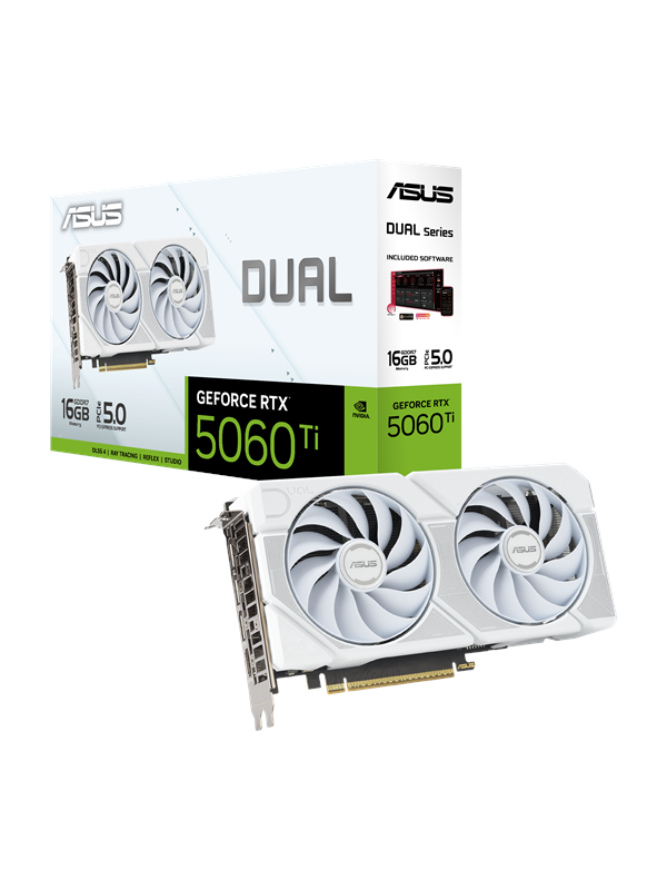 Asus GeForce RTX 5060 Ti DUAL White - 16GB GDDR7 RAM - Grafische kaarten