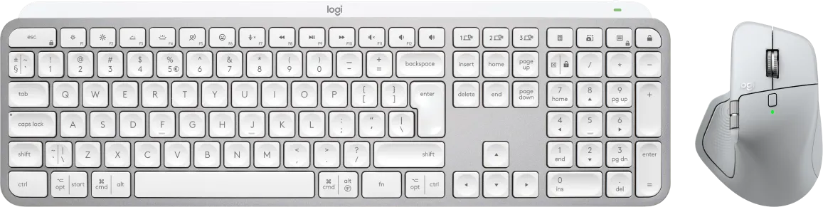 Logitech MX Master 4 voor Mac Zilver +  MX Keys S for Mac Qwerty Wit