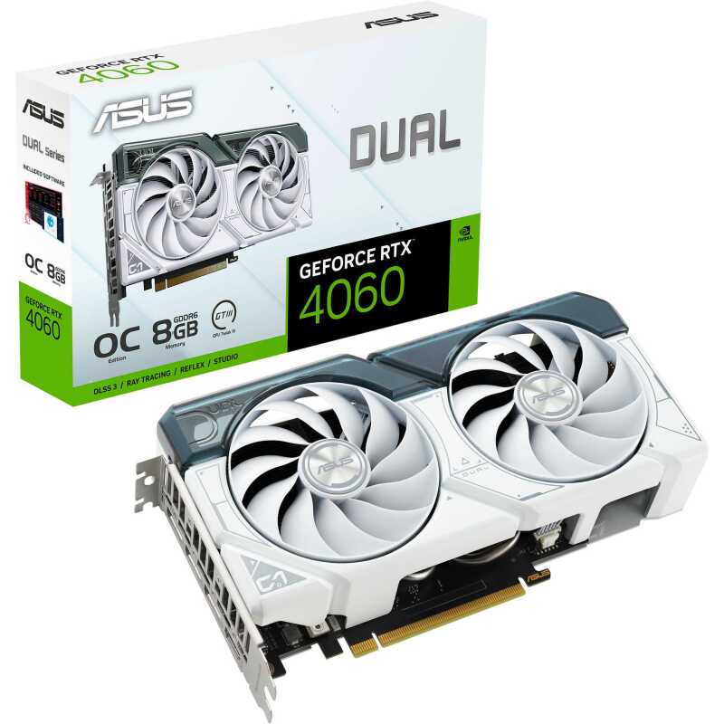 ASUS GeForce RTX 4060 DUAL OC WHITE Grafische kaart