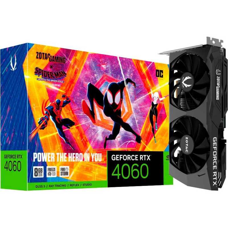 ZOTAC GeForce RTX 4060 8GB OC Spider-Man: Across the Spider-Verse Bundle Grafische kaart