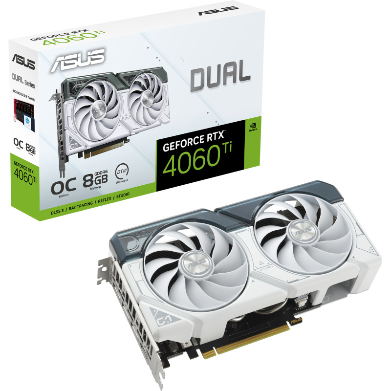 ASUS Dual GeForce RTX 4060 Ti White OC Edition 8GB GDDR6 Grafische kaart