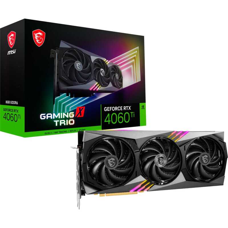 MSI GeForce RTX 4060 Ti GAMING X TRIO 8G Grafische kaart