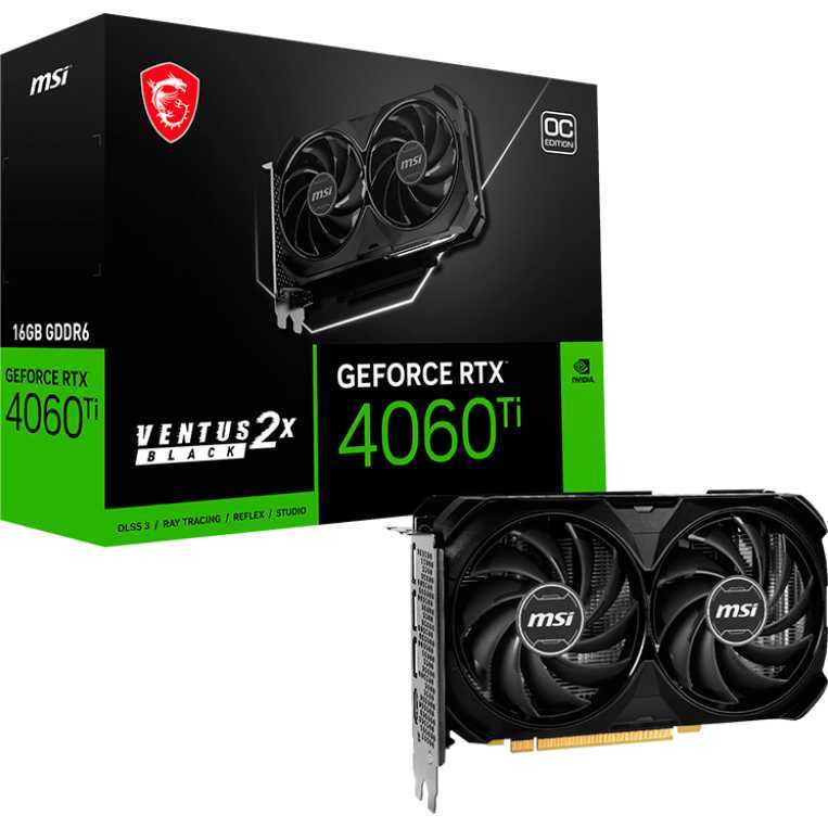 MSI GeForce RTX 4060 Ti VENTUS 2X BLACK 16G OC Grafische kaart