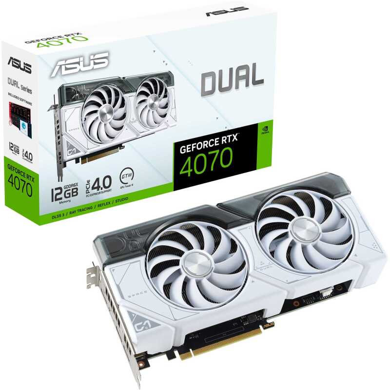 ASUS Dual GeForce RTX 4070 White Edition 12GB GDDR6X Grafische kaart