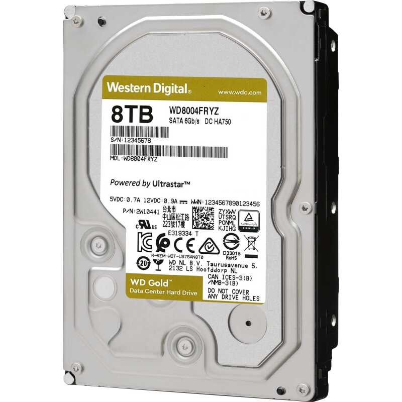WD Gold, 8 TB Harde schijf