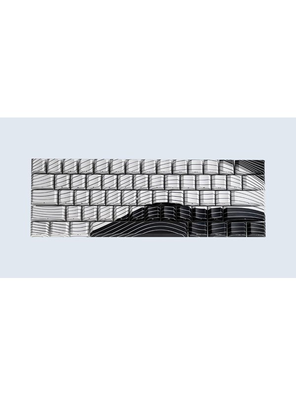 Wooting Magnetic Waves Keycaps - US (ANSI) - Black & White - Keycaps - Engels (VS) - Zwart