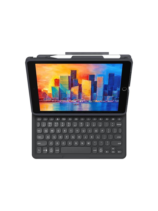 Zagg Pro Keys - Keyboard and folio case - Engels (VK) - Grijs