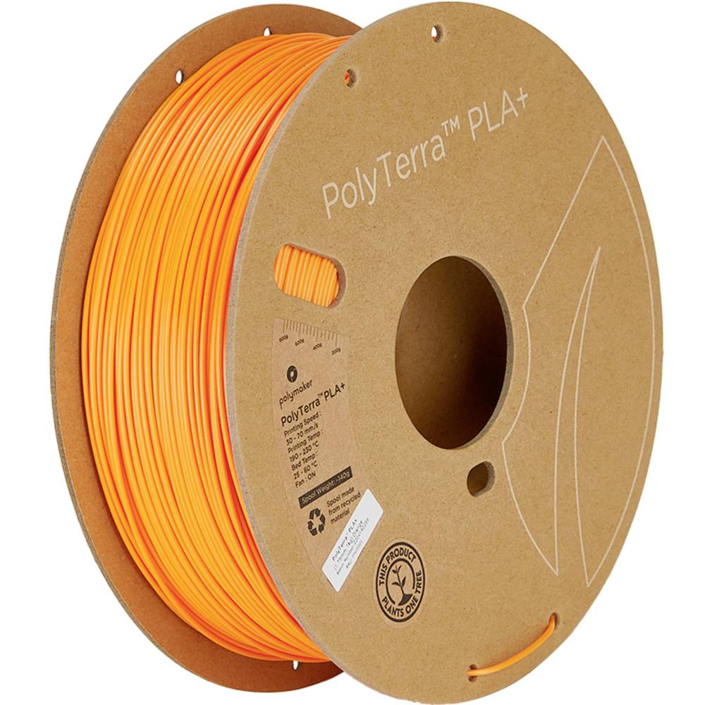 Polymaker PA05002 Regular Filament PLA+ Gering kunststofgehalte, Hoge stijfheid 1.75 mm 1000 g Oranje PolyTerra™ 1 stuk(s)