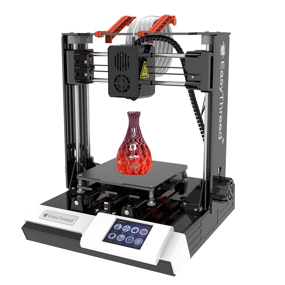 3d printing machine EasyThreed K6 Plus 3D-printer FDM Desktop-drukmachine 100x100x100mm4x4x4inches Afdrukformaat B-US zwart witte kleur