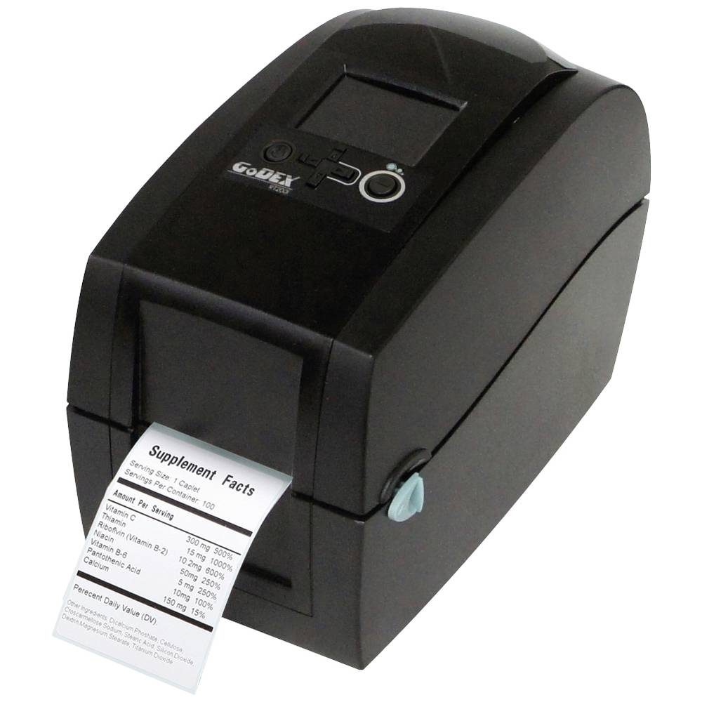 Godex RT230i Labelprinter Warmtetransmissie, Thermisch 300 x 300 dpi Etikettenbreedte (max.): 60 mm USB, RS-232, LAN