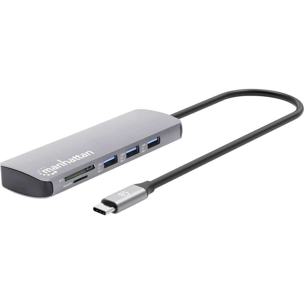 Manhattan Laptopdockingstation Geïntegreerde kaartlezer, USB-C Power Delivery