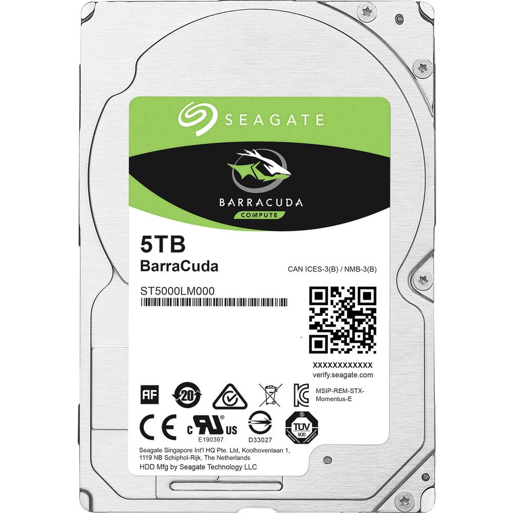 Seagate BarraCuda 5 TB Harde schijf (2.5 inch) SATA III ST5000LM000 Bulk