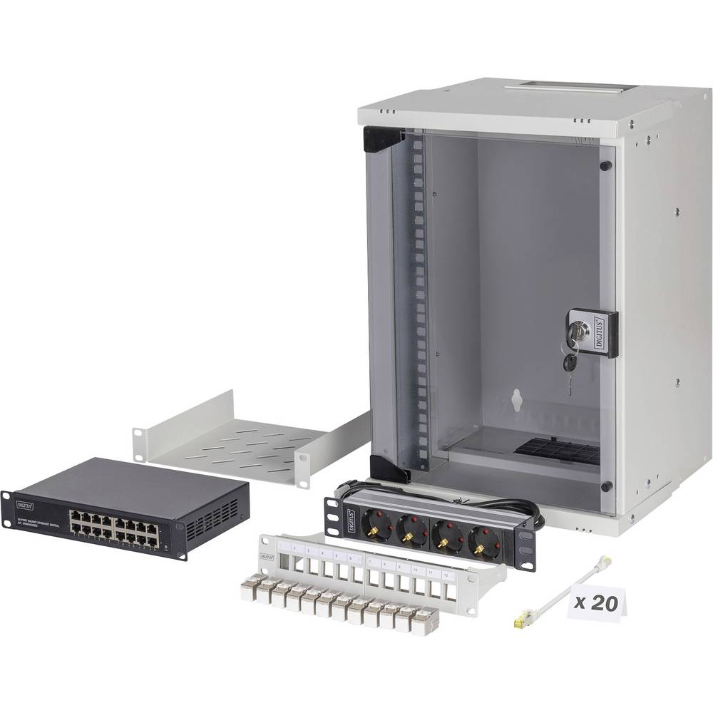 Digitus DN-49102-SET 10inch-patchkast 9 HE Grijs