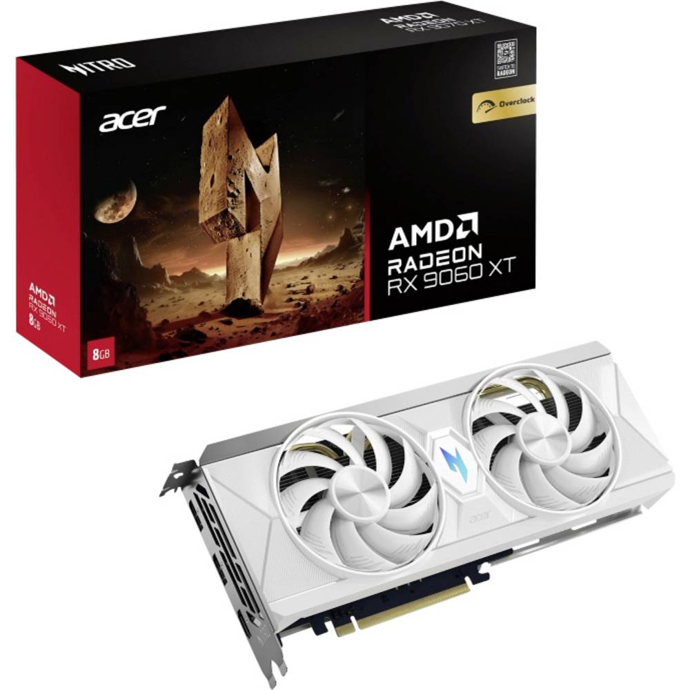 Acer AMD Radeon RX 9060 XT Videokaart AMD Radeon™ RX 9060 XT Series 8 GB GDDR6-VRAM PCIe HDMI, DisplayPort