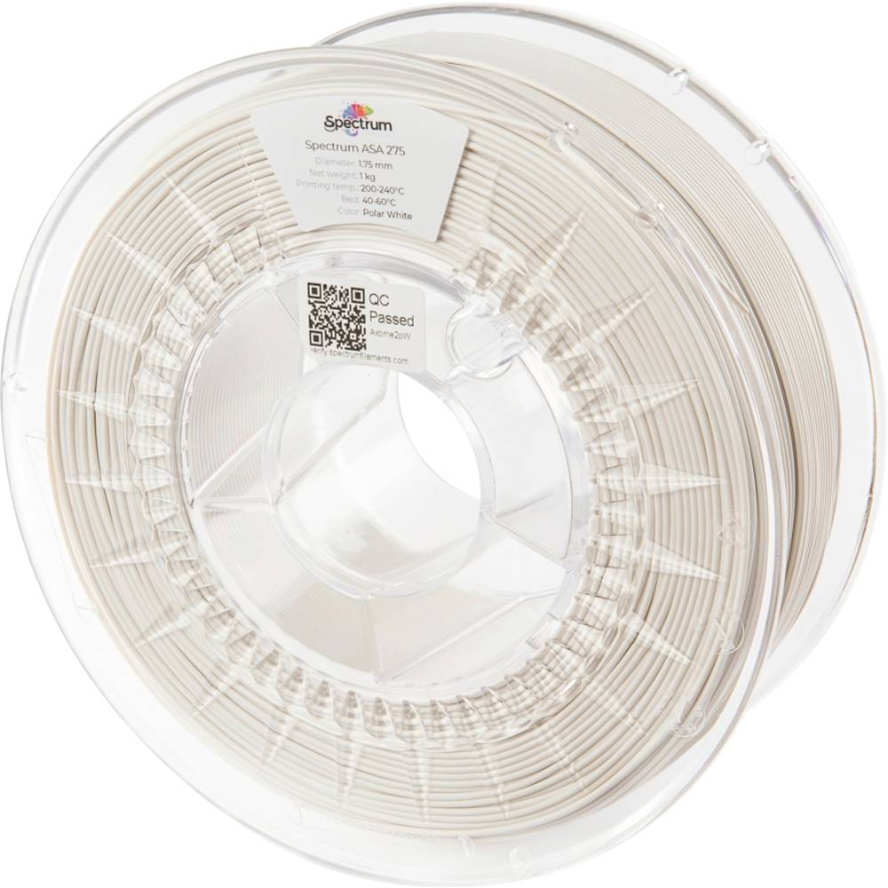 Spectrum Filaments 80307 ASA 275 POLAR WHITE Filament ASA Slagvast, Weerbestendig, UV-bestendig 1.75 mm 1000 g Polar-wit 1 stuk(s)