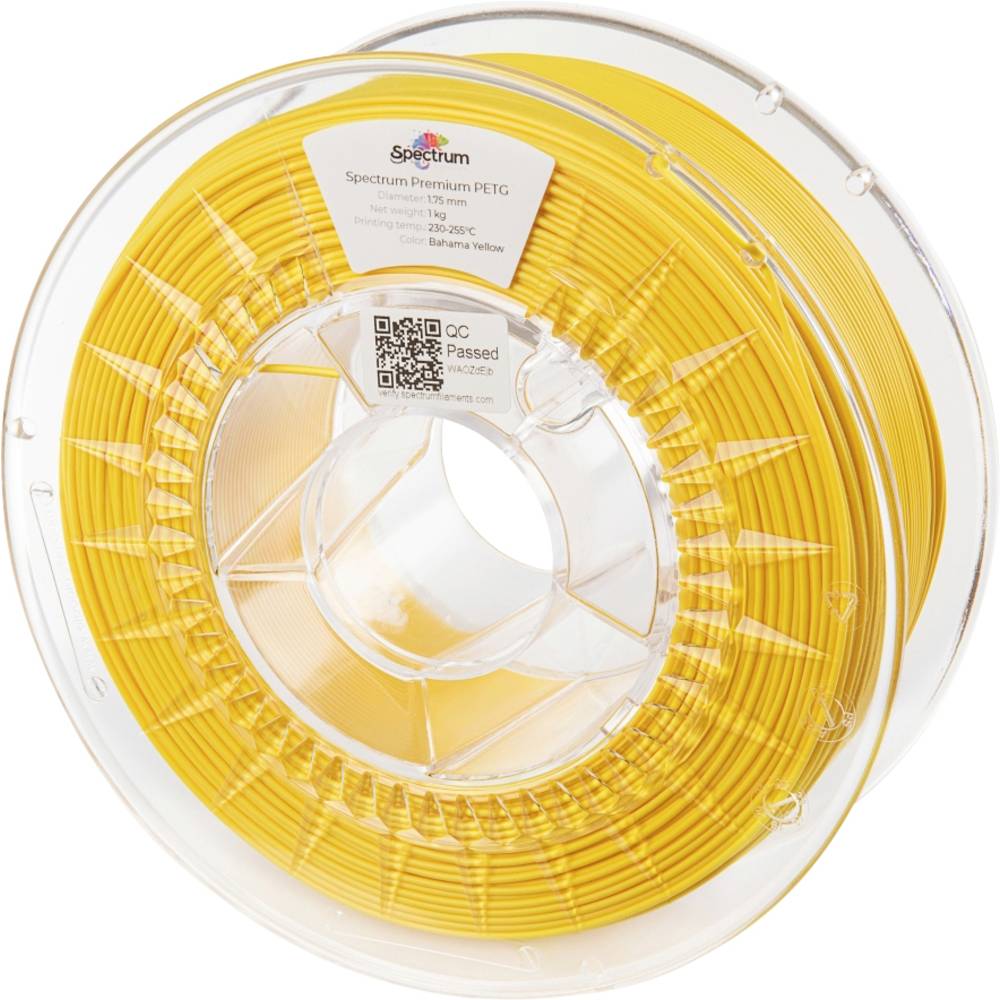 Spectrum Filaments 80060 PET-G Premium Filament PETG Chemisch bestendig, Slagvast 1.75 mm 1000 g Bahama Yellow, Geel InnoPET 1 stuk(s)
