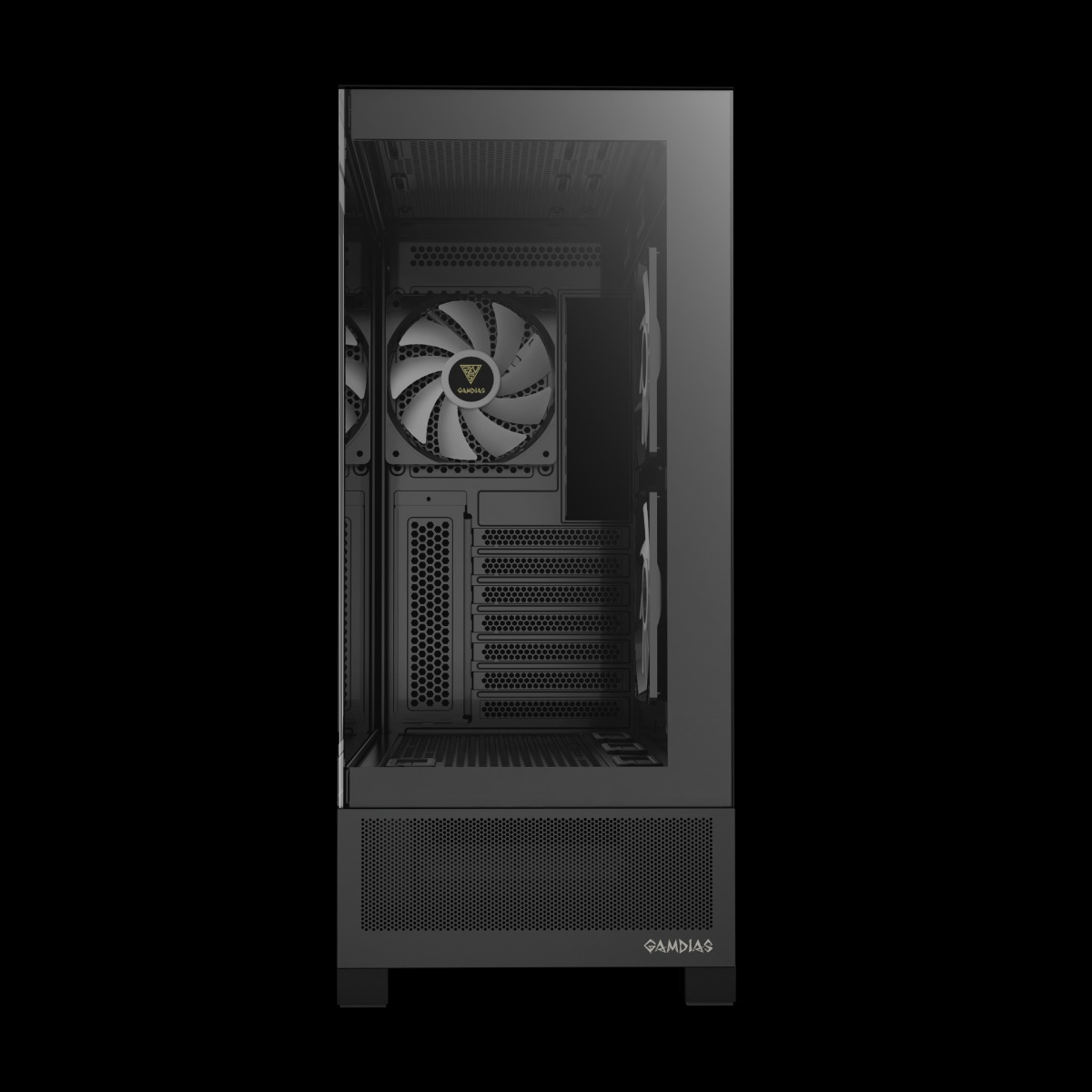 LalaShops Gamdias Atlas M1 Aquarium Gaming Case met Temperatuur Display - Game PC / Computer Behuizing - aRGB / RGB LED Verlichting - Zwart