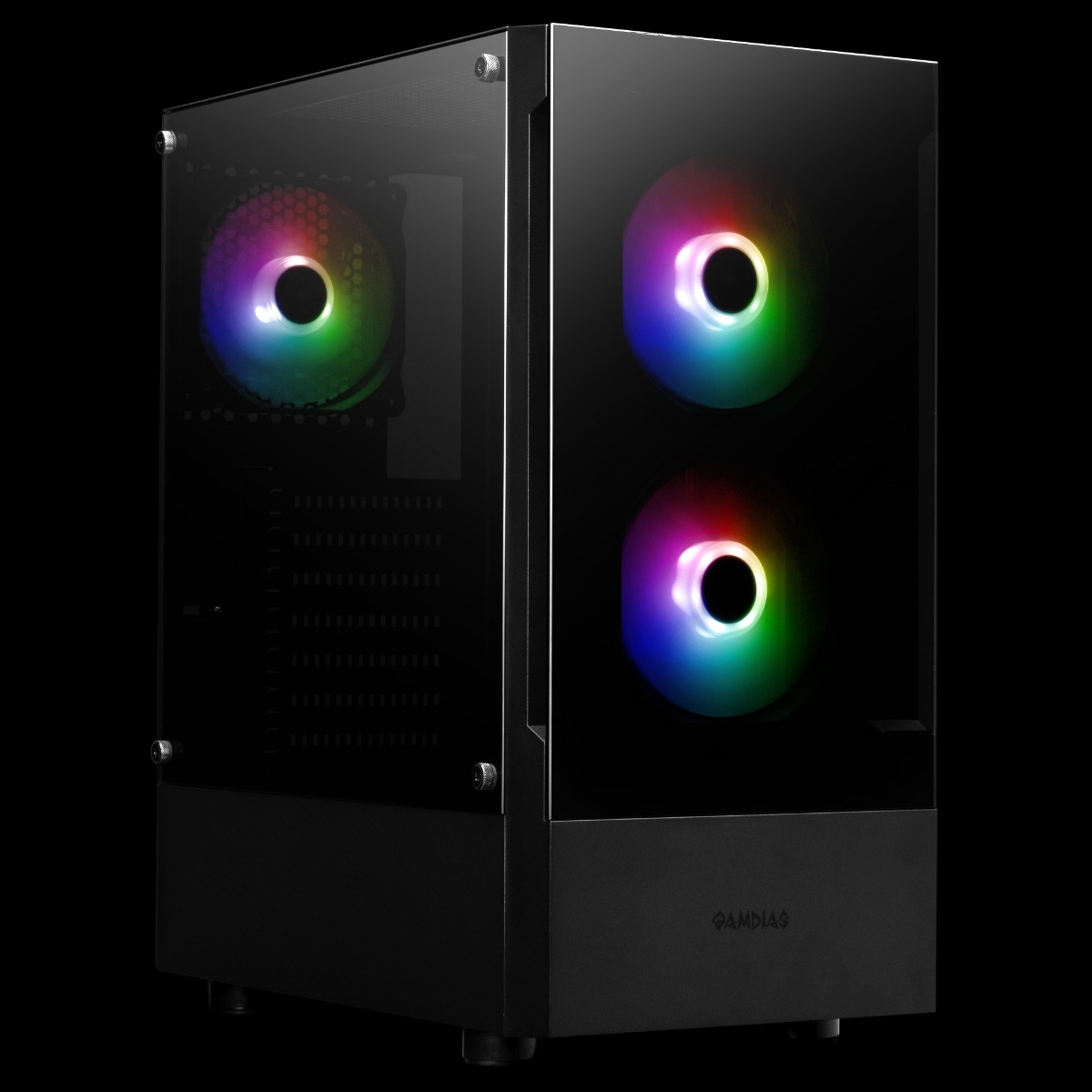 LalaShops Gamdias Talos E3 Zwart RGB Gaming Case - Game PC / Computer Behuizing - aRGB LED Verlichting