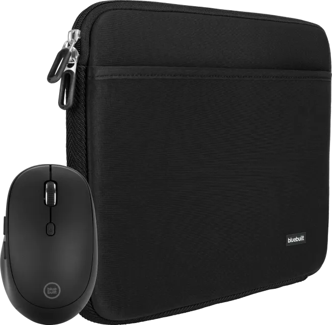 BlueBuilt Laptophoes 33 cm 14 inch S Zwart + Tradendum Muis