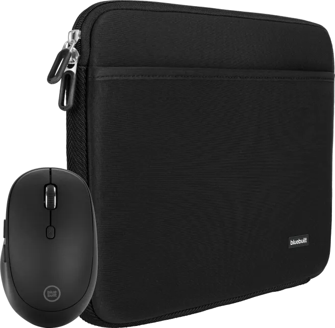 BlueBuilt Laptophoes 33 cm 14 inch M Zwart + Tradendum Muis