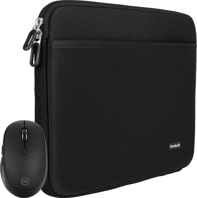 BlueBuilt Laptophoes 37 cm 15-16 inch M Zwart + Tradendum Muis