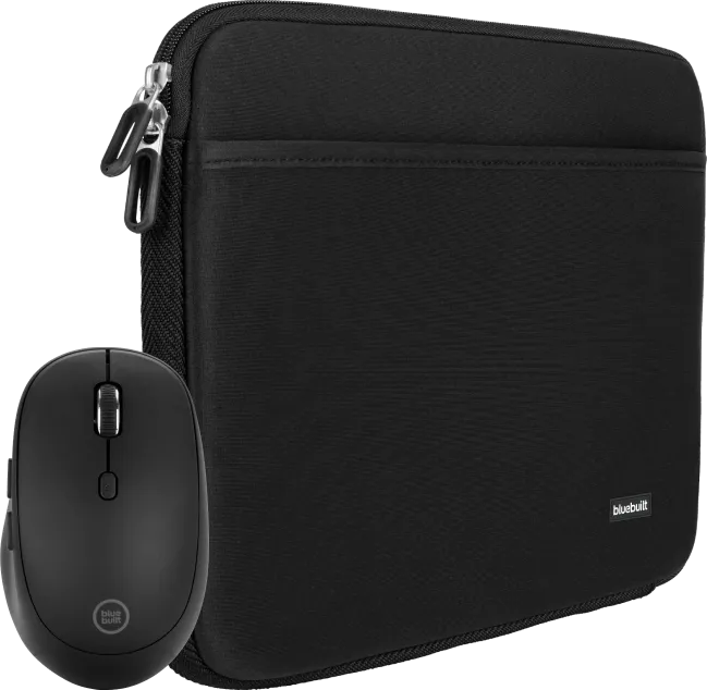 BlueBuilt Laptophoes 30 cm 12-13 inch Zwart + Tradendum Muis