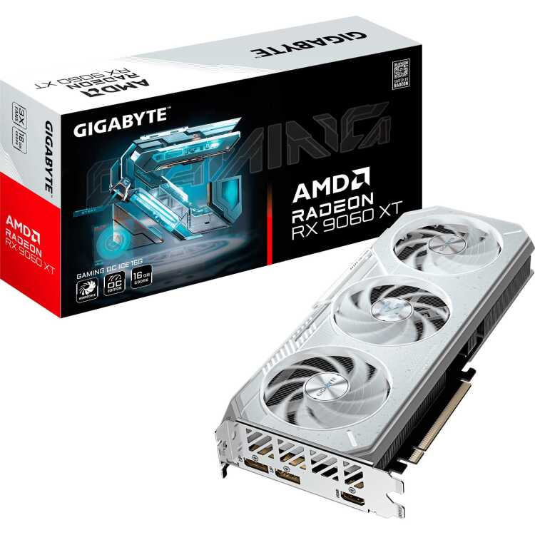 GIGABYTE Radeon RX 9060 XT GAMING OC ICE 16GB grafische kaart