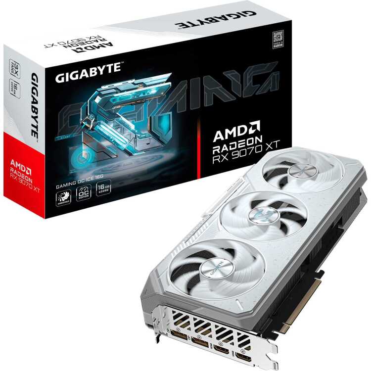 GIGABYTE Radeon RX 9070 XT GAMING OC ICE 16G grafische kaart