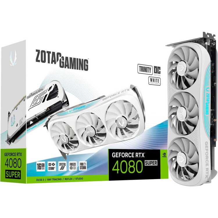 ZOTAC GeForce RTX 4080 SUPER Trinity OC White Edition 16GB grafische kaart