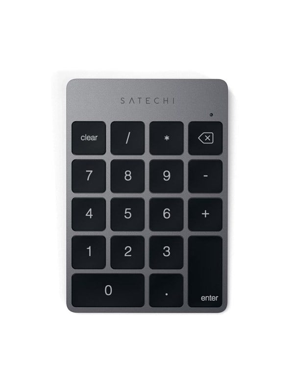 Satechi Slim Wireless Keypad - Compact Bluetooth Keyboard with Long-Lasting Battery and Aluminum Finish - Space Grey - Numpad