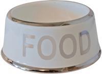 Hondeneetbak wit/zilver Food 18 cm - Gebr. de Boon