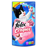 felix Crispies Zalm & Forel kattensnoep 45 gram