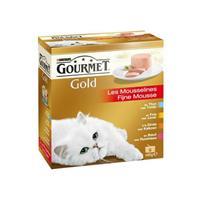 Gourmet Gold 8-Pack Mousse Thunfisch/Leber/Truthahn/Rind Katzenfutter 96 x 85 gram
