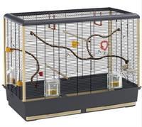 Ferplast - Großer Käfig für Kanarienvögel, Wellensittiche und kleine exotische Vögel Piano 6, mit Zubehör, modularer Sitzstange und schwenkbarem