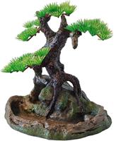 Polyresin ornament bonsai boom op rots 17.5 cm