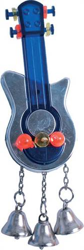 Gebr. de Boon Parkietenspeelgoed gitaar met spiegel en bel