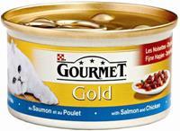 Gourmet 24x  Gold Fijne Hapjes Zalm - Kip 85 gr