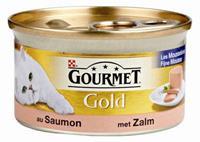 Gourmet Gold Mousse Zalm kattenvoer 1 tray (24 blikken)