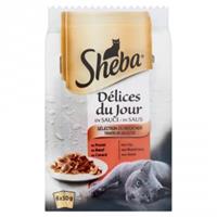 Sheba Délices du Jour Traiteur Selectie in Saus 50 gr Per 6